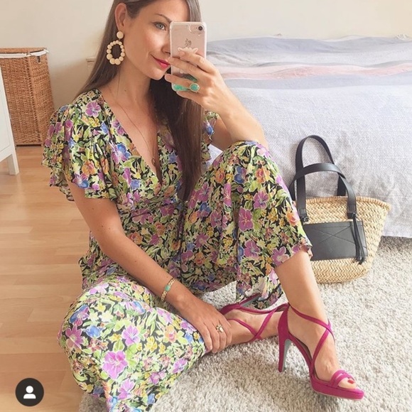 Zara Pants - 🔥FLASH SALE🔥ZARA LONG FLORAL PRINT JUMPSUIT💚